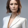 futuristic realistic elegant 3D woman stands full